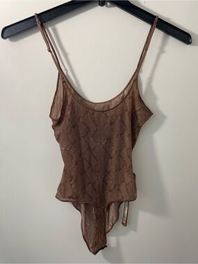 🤎✨NWT SKIMS Milky Sheer Intimates Bodysuit Snake Print Size Medium🤎